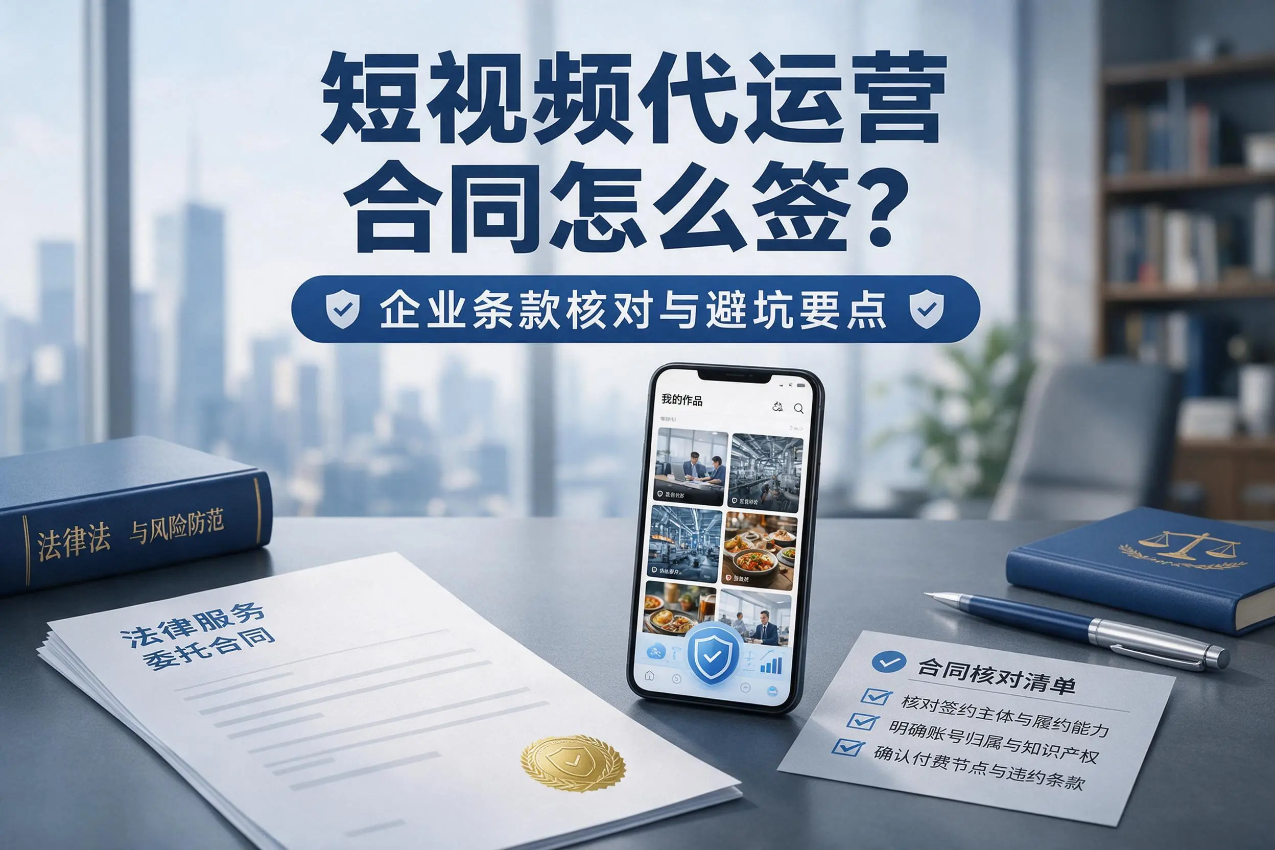 短视频代运营合同怎么签？承德企业条款核对与避坑要点
