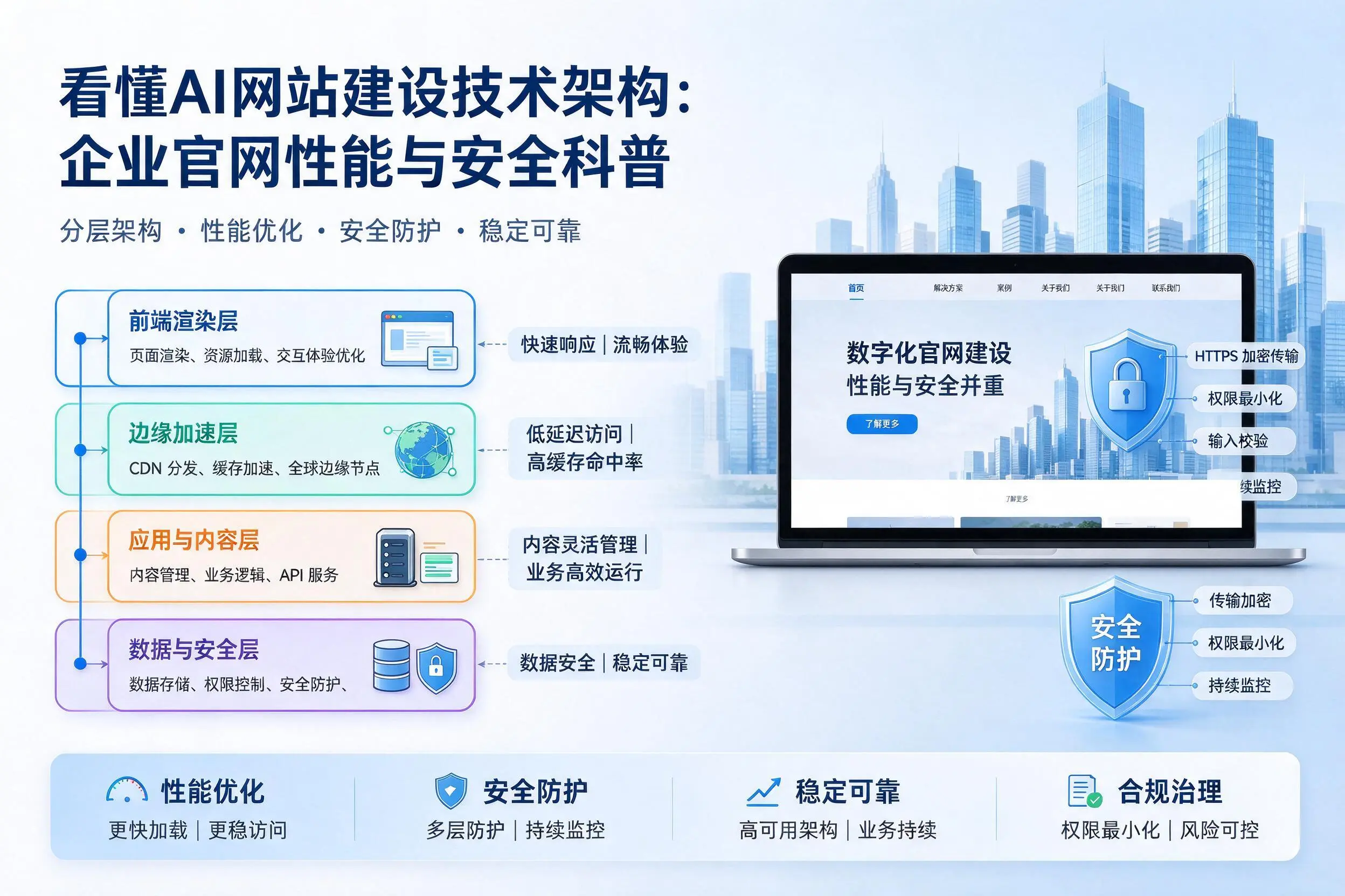看懂AI网站建设技术架构:承德企业官网性能与安全科普