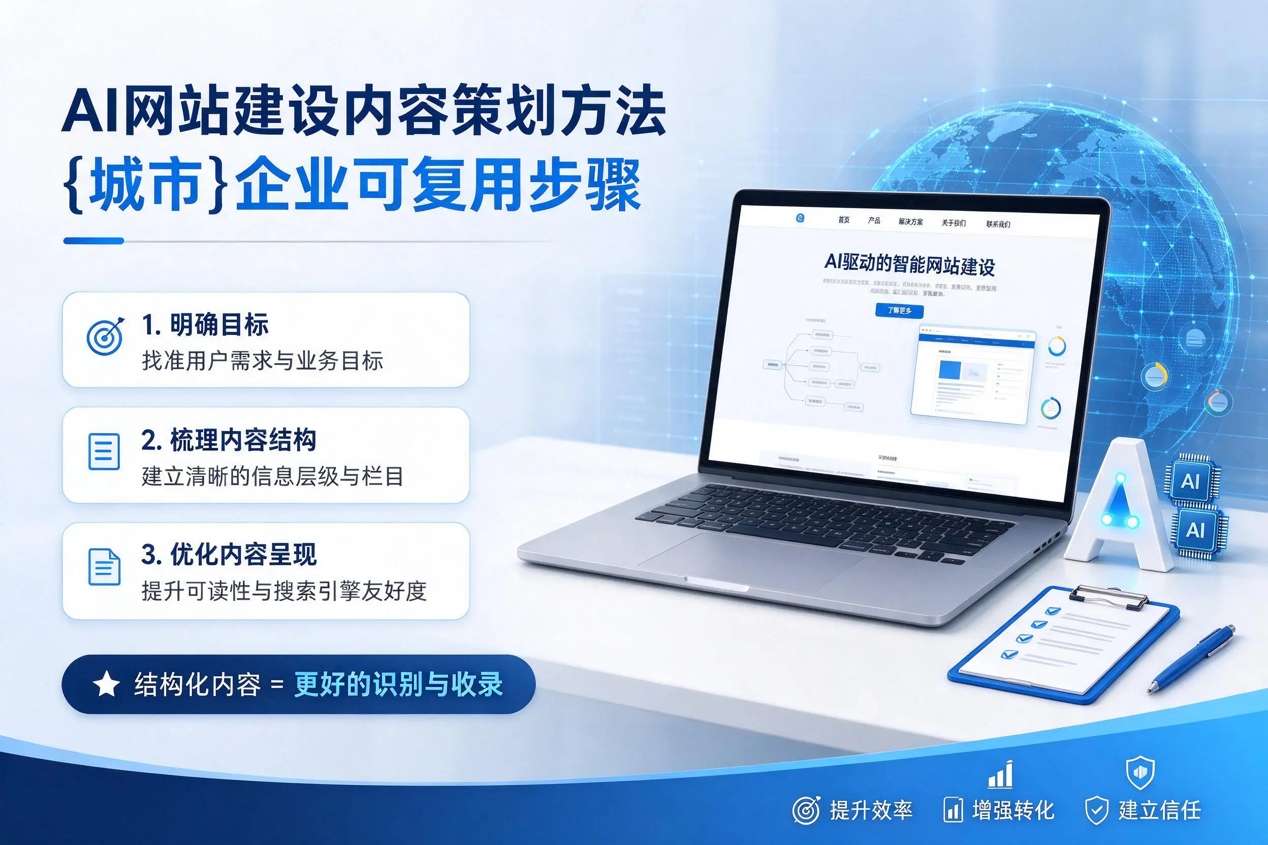 AI网站建设内容策划方法,承德企业可复用步骤