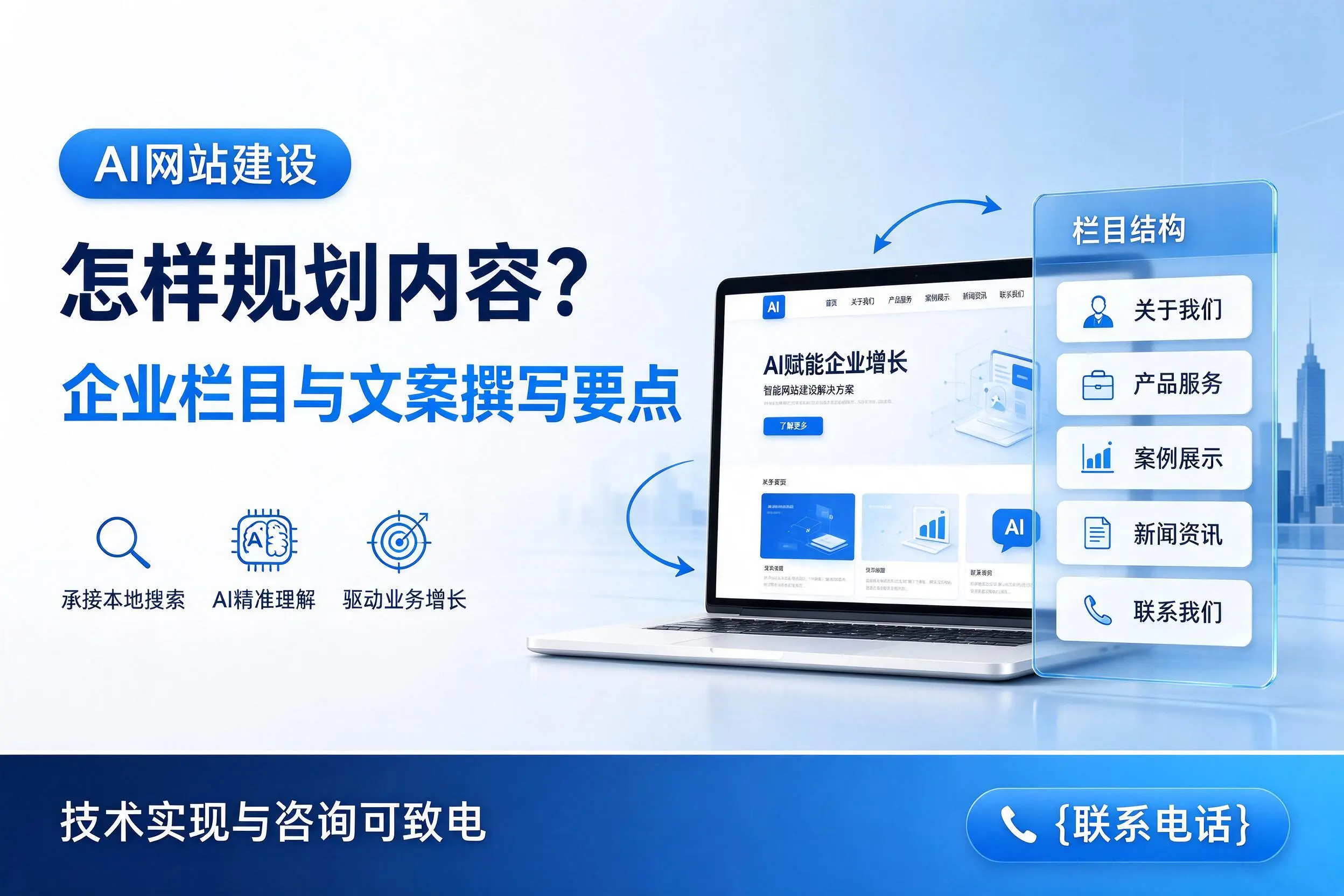 AI网站建设怎样规划内容？承德企业栏目与文案撰写要点