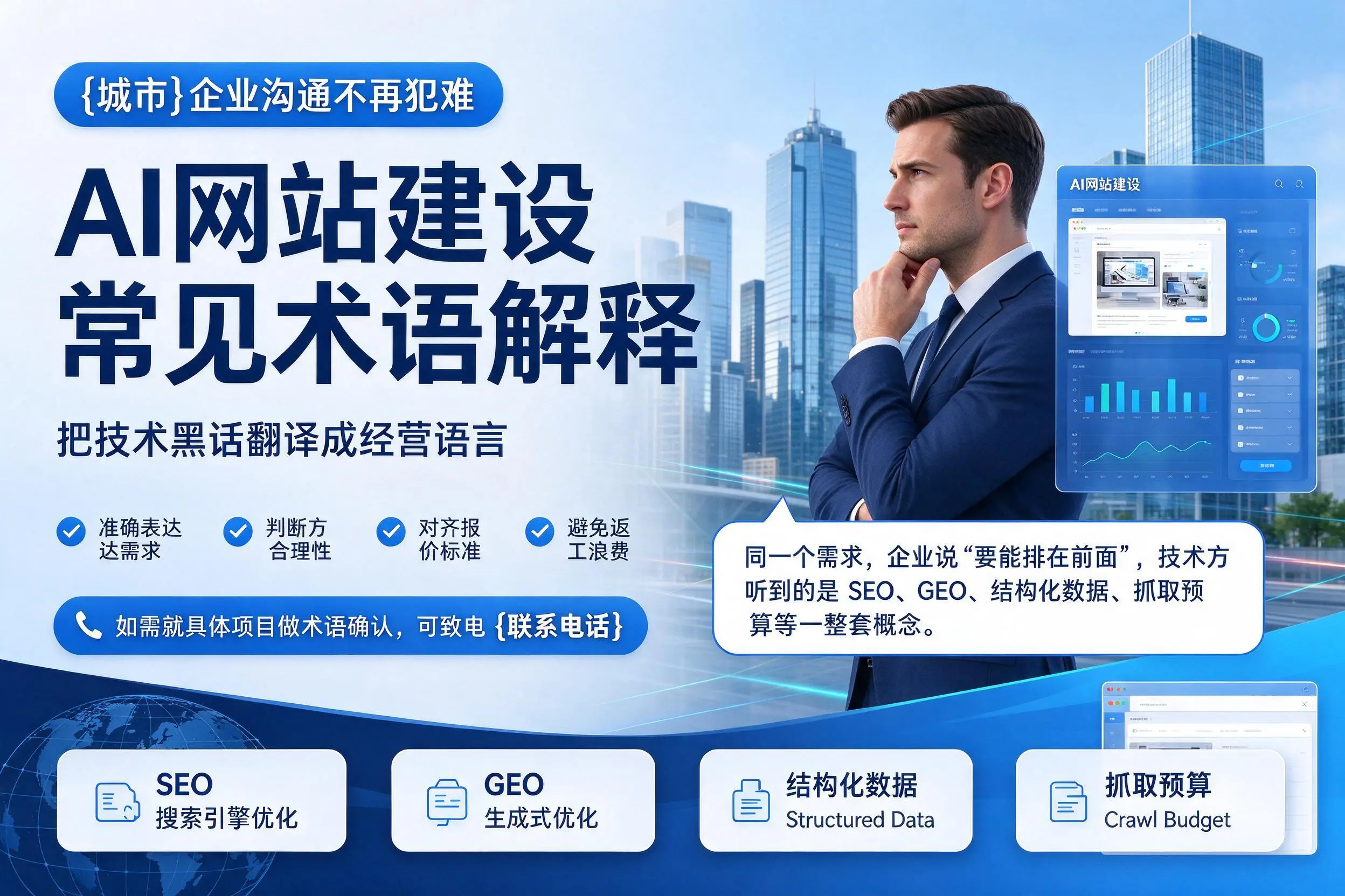 AI网站建设常见术语解释,承德企业沟通不再犯难