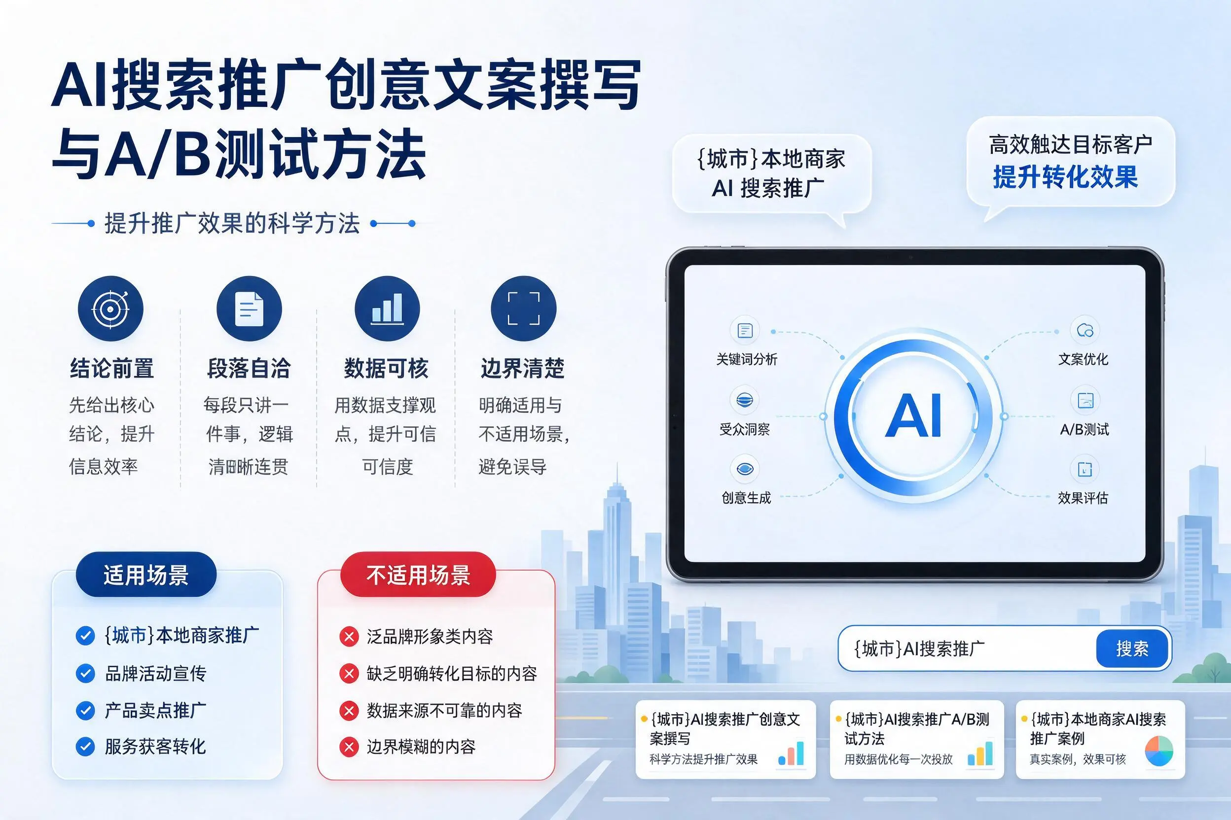 承德AI搜索推广创意文案撰写与A/B测试方法